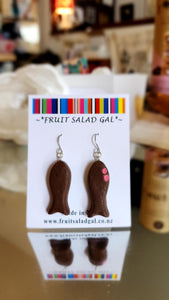 Chocolate Fish Hook Earrings
