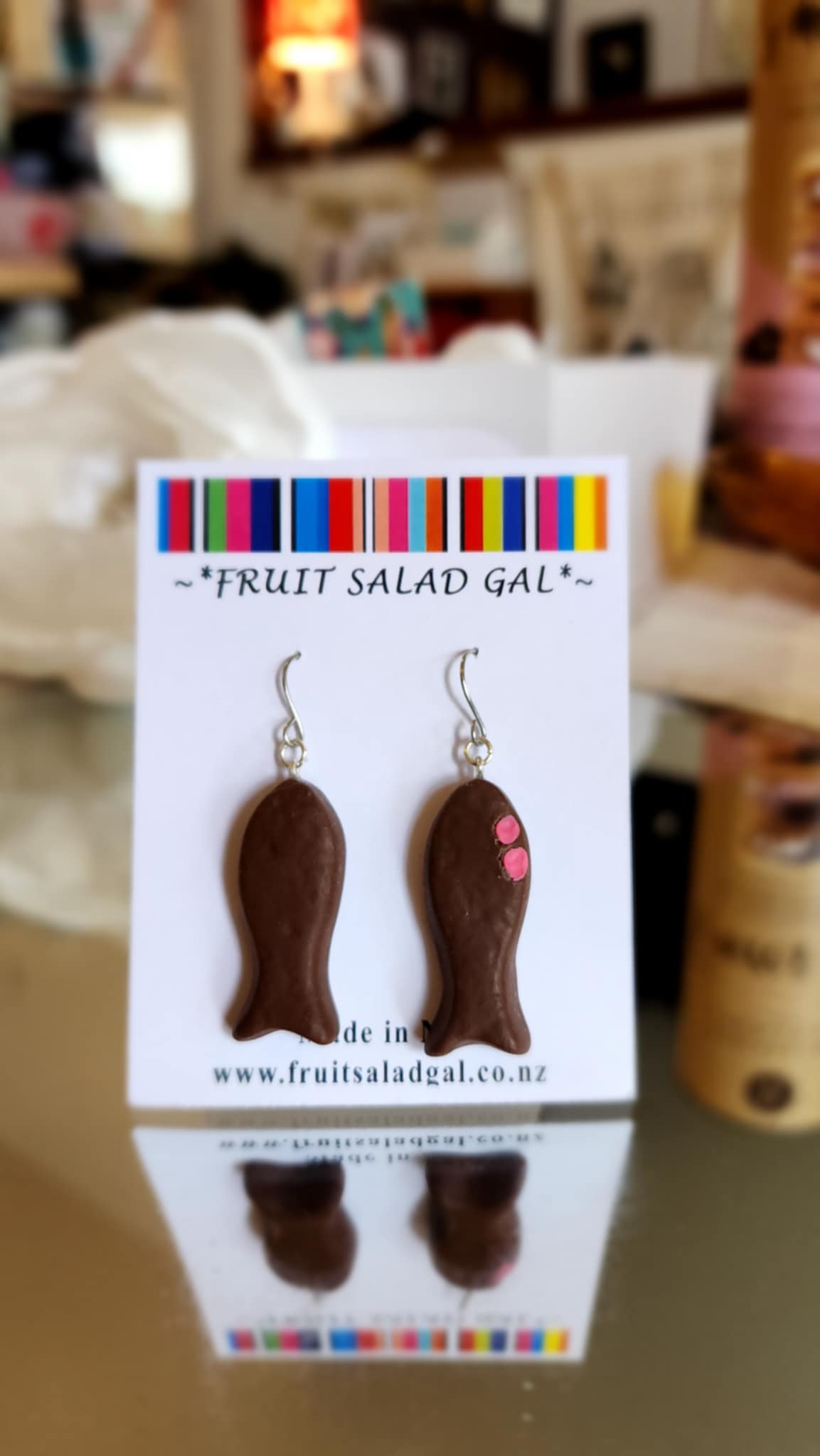 Chocolate Fish Hook Earrings
