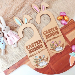 Easter Bunny Please Stop Here Door Sign